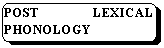 Rounded Rectangle: POST LEXICAL PHONOLOGY