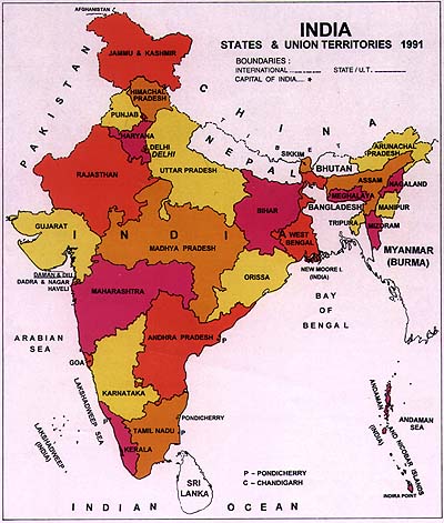 Map of India, courtesy: Census of India.