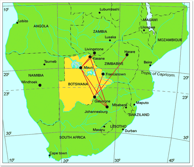 Map of Botswana